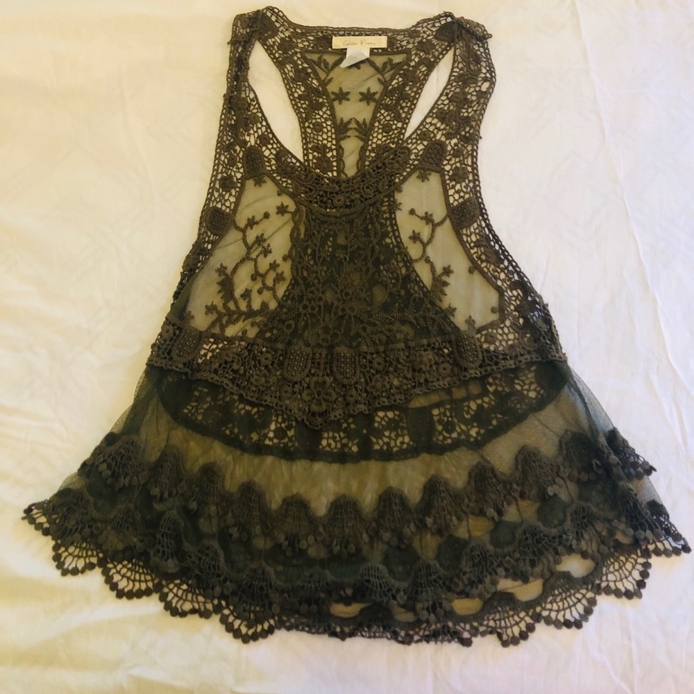 Beautiful lace tank top with racerback style